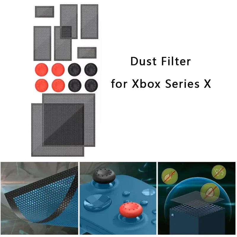 Anti Dust Filter Cover For Xbox Series X Console Cooling Fan Dustproof Cover Thumbstick Grip Caps For Xbox Series X Accessories