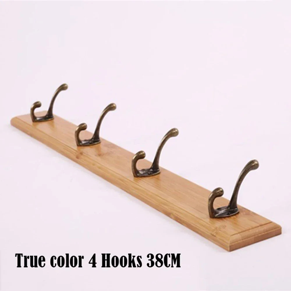 Wall Mounted Solid Wood Coat Rack with Hooks Space Saving Closet Organizer for Hats Jackets Entrance Hallway Decor Furniture
