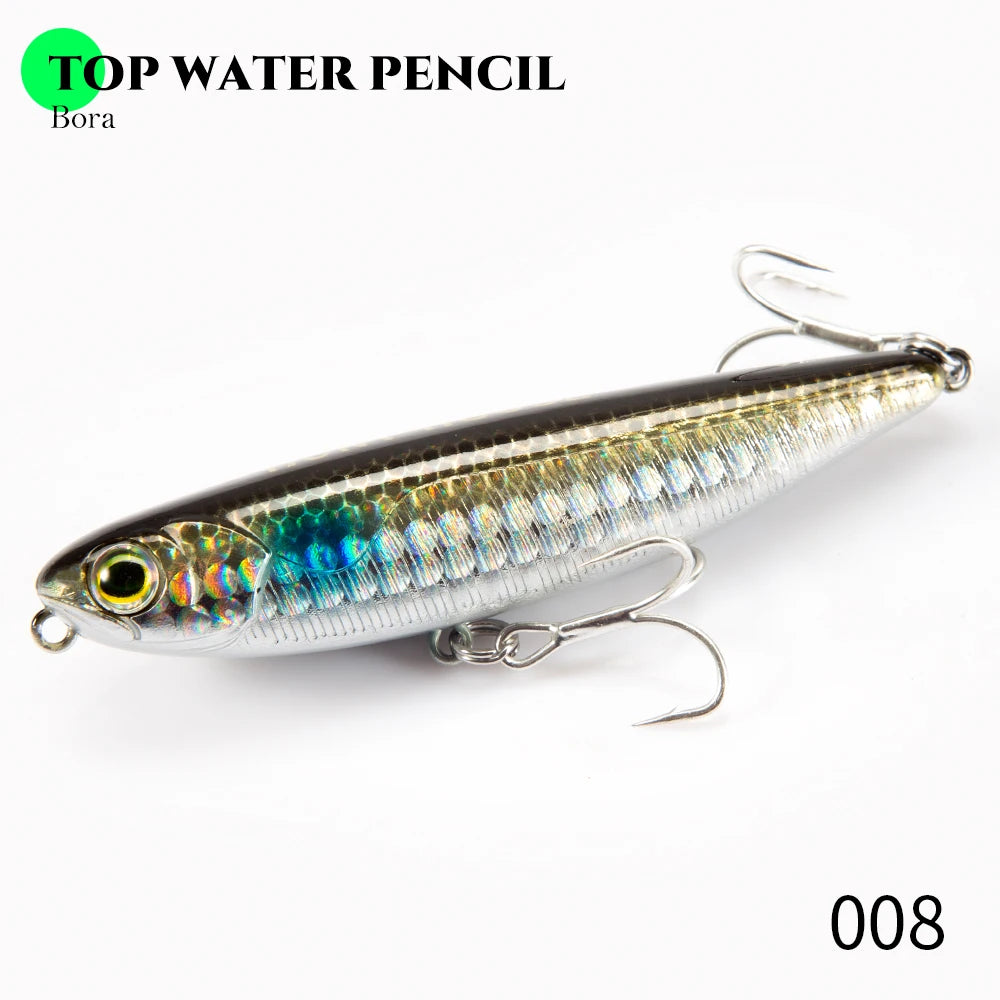 Hunthouse Top Water Pencil Fishing Lure Walk The Dog 60mm 6.4g Artificial Baits Stickbait Fishing Tackle For Pike Bass LW536
