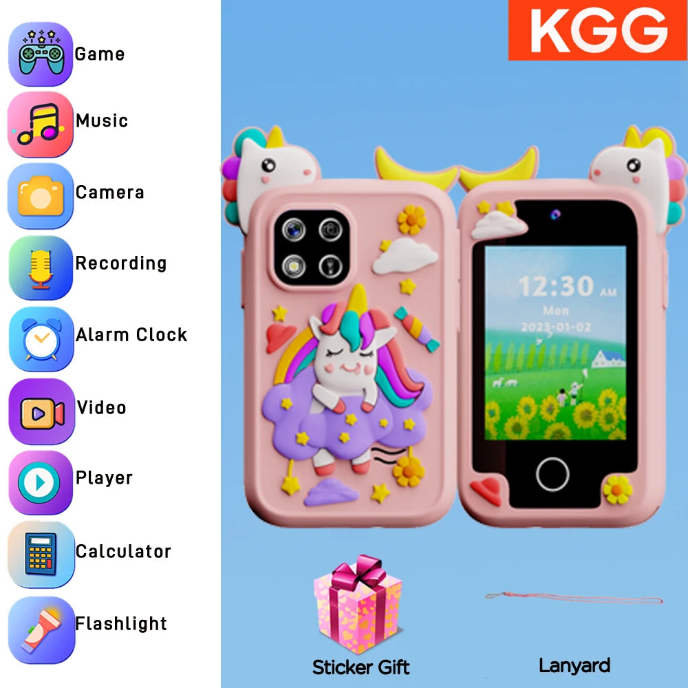 Kids Smart Phone Camera Toy Phone 40+ Games Touch Screen Learning Toy For 3-12 Year Old Boys Girls MP3 Player Birthday Gifts