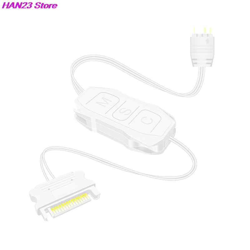 1PC ARGB Controller 5V 3pin To SATA Power Supply Mini RGB Controller 3PIN Hub For Computer Cpu Case Cool Fan LED Light Radiator
