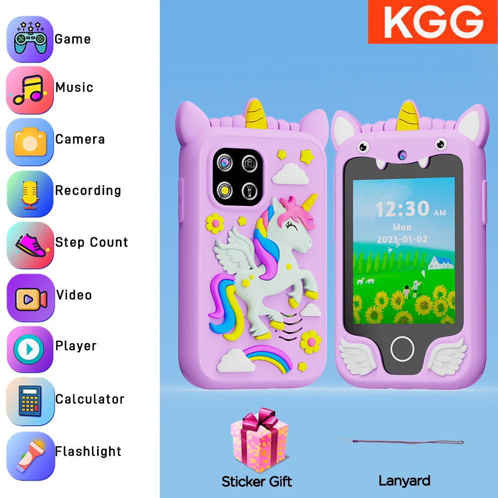 Kids Smart Phone Camera Toy Phone 40+ Games Touch Screen Learning Toy For 3-12 Year Old Boys Girls MP3 Player Birthday Gifts
