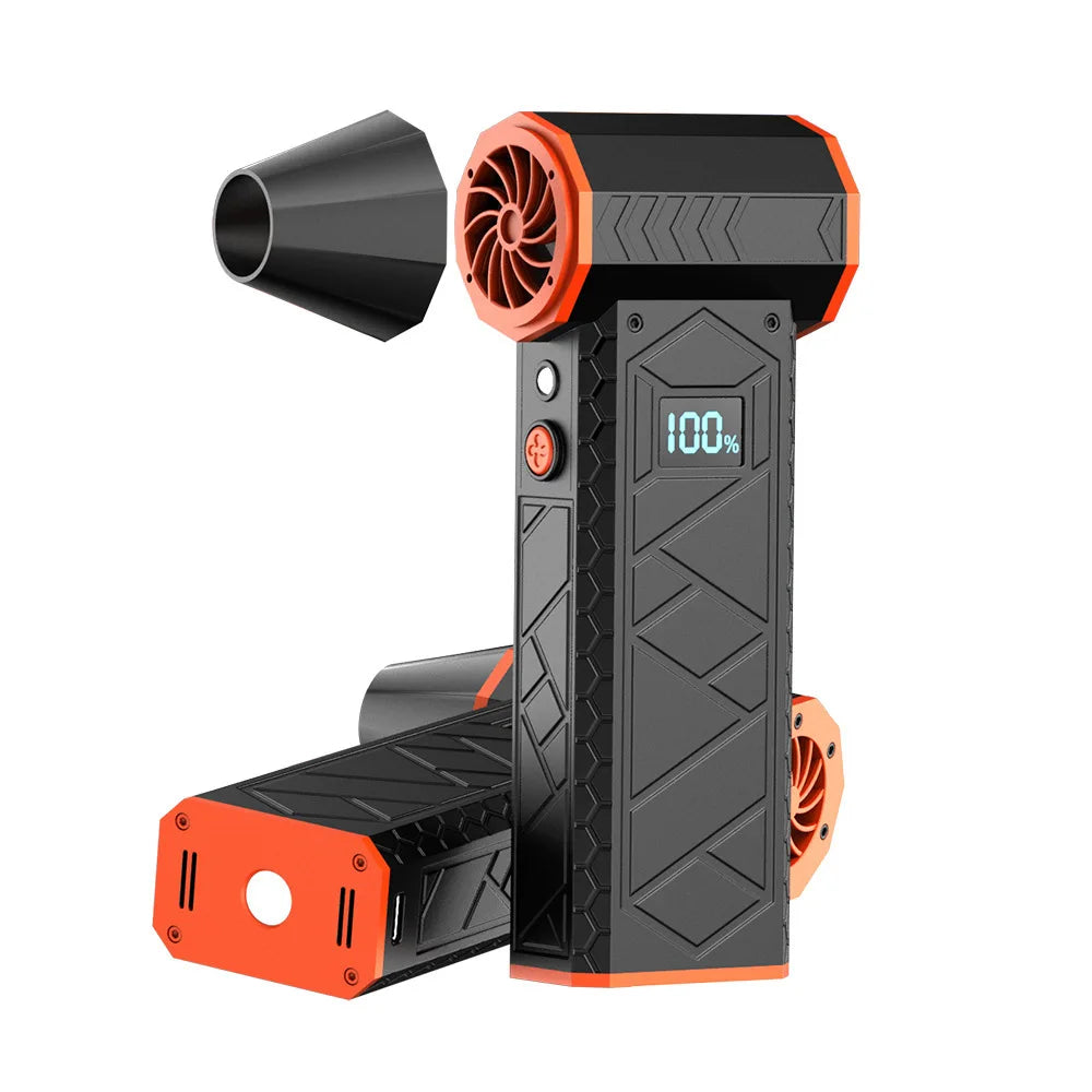 High-Speed Handheld Fan 130000 RPM with Display Large Capacity Strong Wind Power Brushless Motor for Cooling And Ventilation