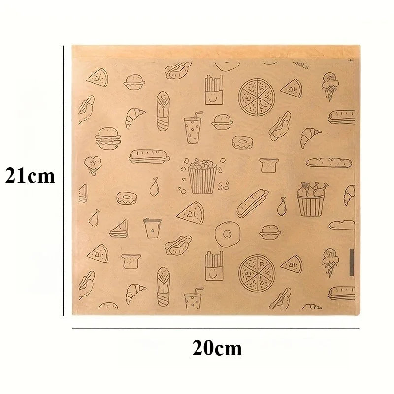 50/100 Pcs Greaseproof PaperDisposable Food Bags Packaging Baking Papers Disposable Packaging Baking Paper Kitchen Accessories