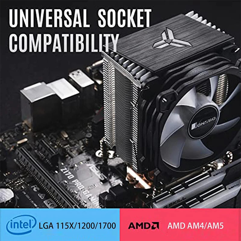 JONSBO CR1400 COLOR CPU Cooler, 92mm PWM Fan CPU Cooler, 4 Heat Pipe High 126mm  Air Cooler Tower Radiator for Intel LGA1700 AM5