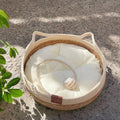 Vine Woven Cat Bed Pet Bed All-weather Comfortable Sleep 35/40cm Cat Bed Circular Cat House Puppy Bed Home Pet Supplies