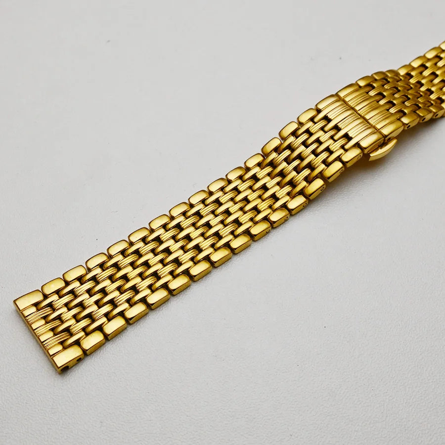Stainless Steel Watch Band Strap 18mm 20mm 22mm Silver Gold Polished Mens Luxury Replacement Metal Watchband Bracelet for Tissot