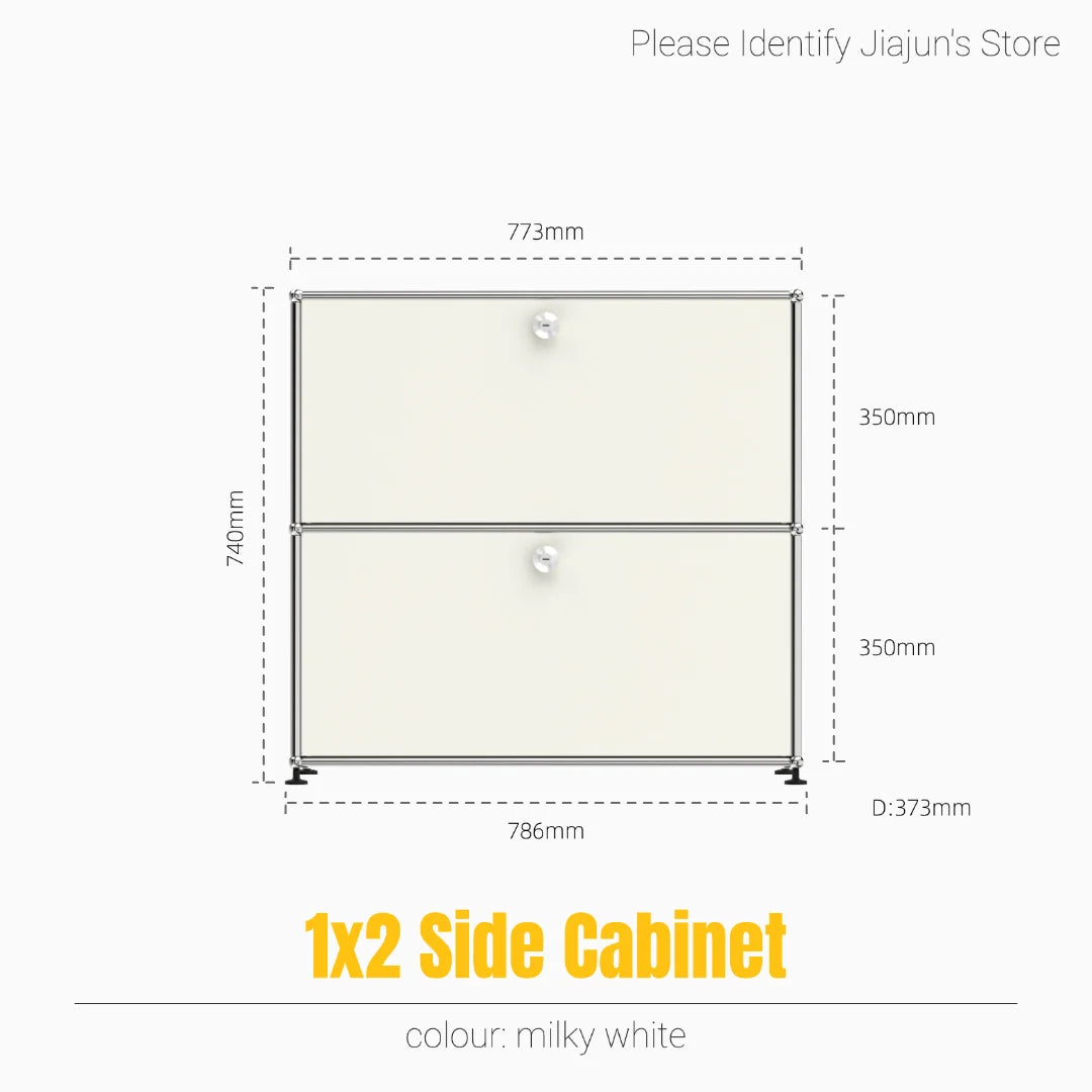 Modern Steel Flip Door Cabinet｜2-Tier Modular Storage Unit｜Custom Color Metal Organizer for Entryway, Living Room or Office