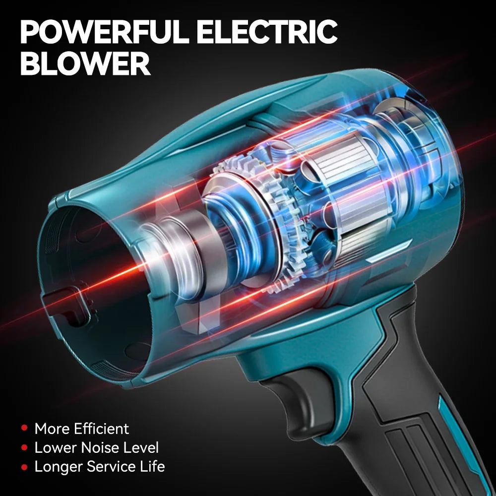 ONEVAN 3500W Brushless Electric Turbo Blower Jet Fan 350M/S 4 Nozzles Leaf Blower Dust Blowing Tool For Makita 18V Battery Pin