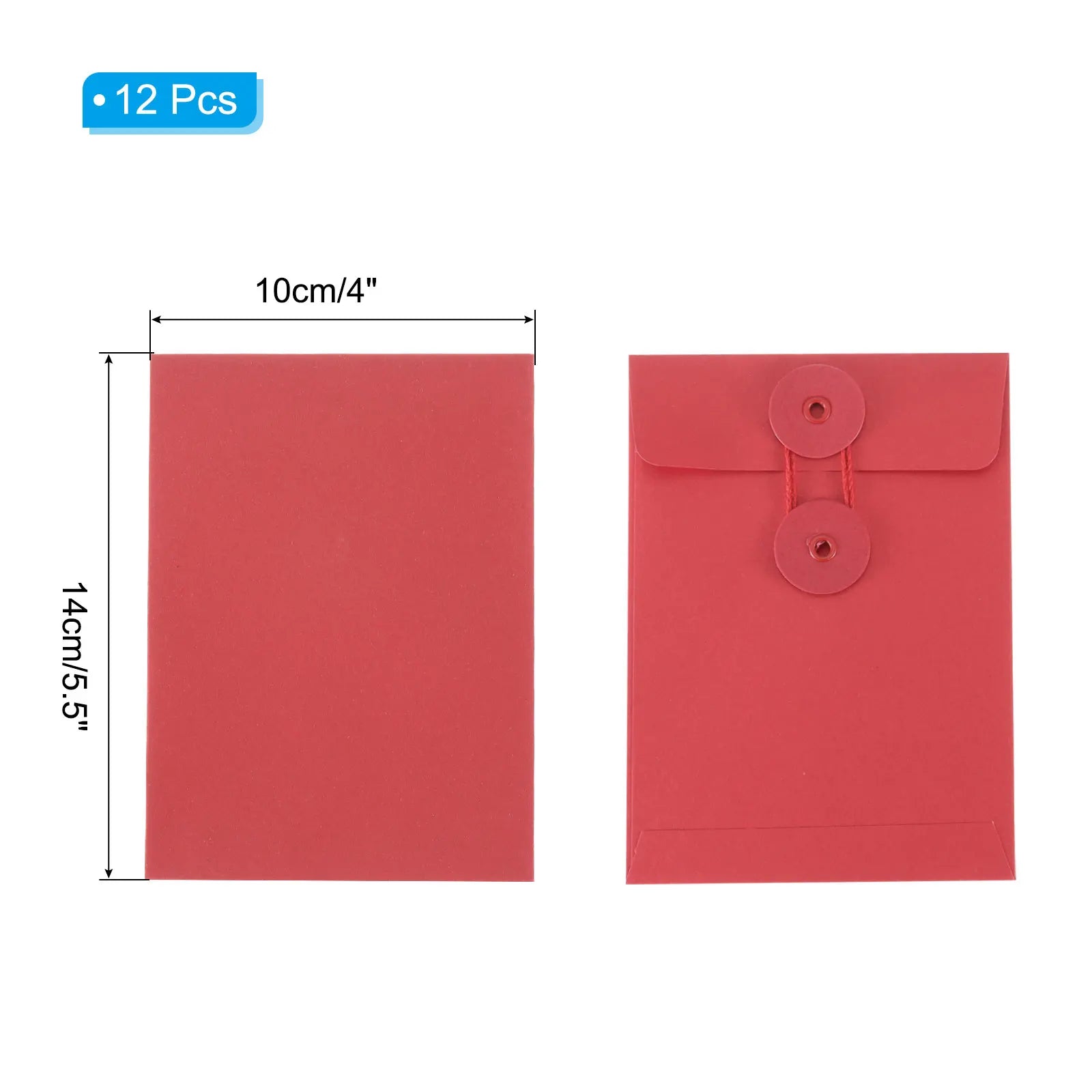 6/12Pcs Kraft Paper Envelope with String Tie Closure Vintage Envelopes File Folder Bag for Office Card Storage Document Organize