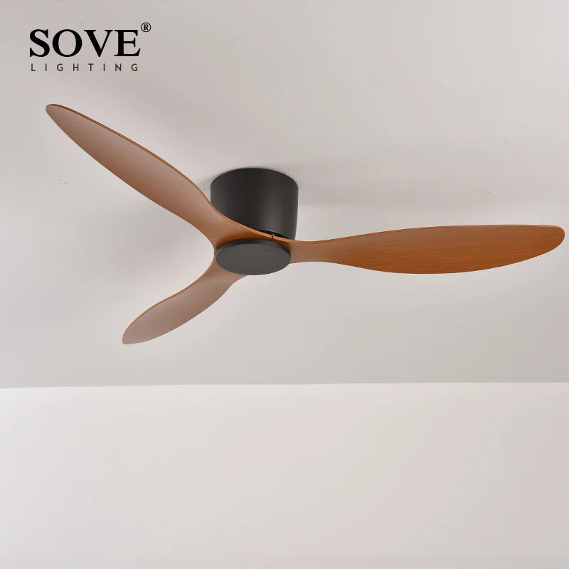 SOVE Modern White Low Floor BLDC Motor 30W Ceiling Fans With Remote Control Simple Ceiling Fan Without Light Home Fan 220V
