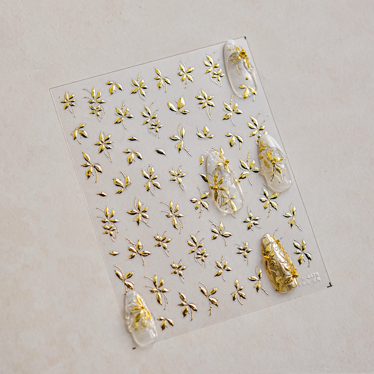 Red Butterfly 5D Nail Sticker Nail Art Decoration Spring Flowers Nail Art Decal Relief Sticker Press on Nails