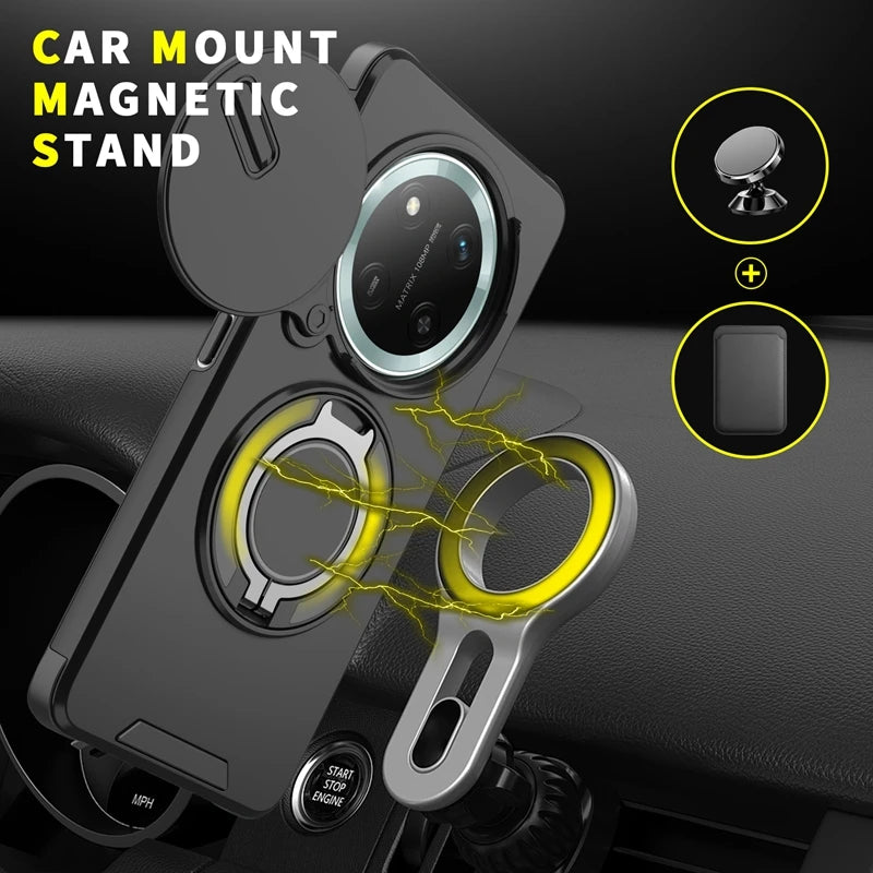 For Honor Magic7 Lite 5G Case Magnetic Holder Ring Shockproof Armor Phone Cover For Honor Magic 7 Lite Camera Protection Fundas