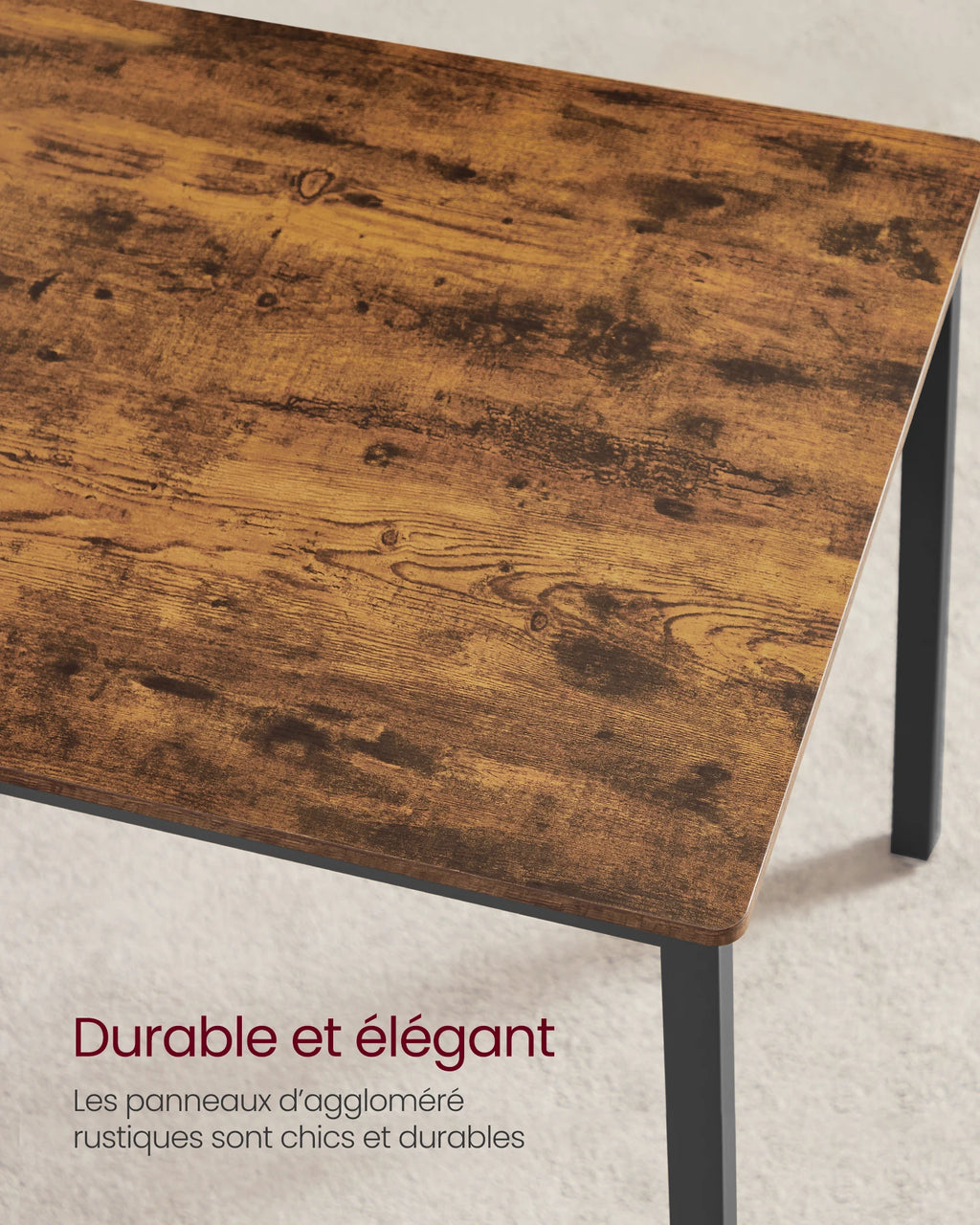 VASAGLE Dining Table with 2 Benches, 3 Piece Set, Kitchen Table of 70 x 110 x 75 cm, 2 Benches of 30 x 97 x 50 cm Each