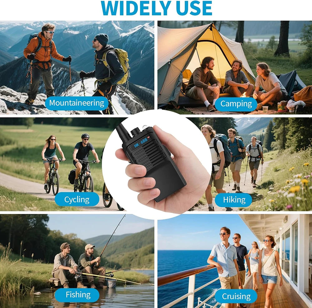2 Pack Kids Two-Way Walkie Talkies, 3KM Long Range, 1200mAh Rechargeable Battery, 16 Channels Easy Operation, Outdoor Camping To