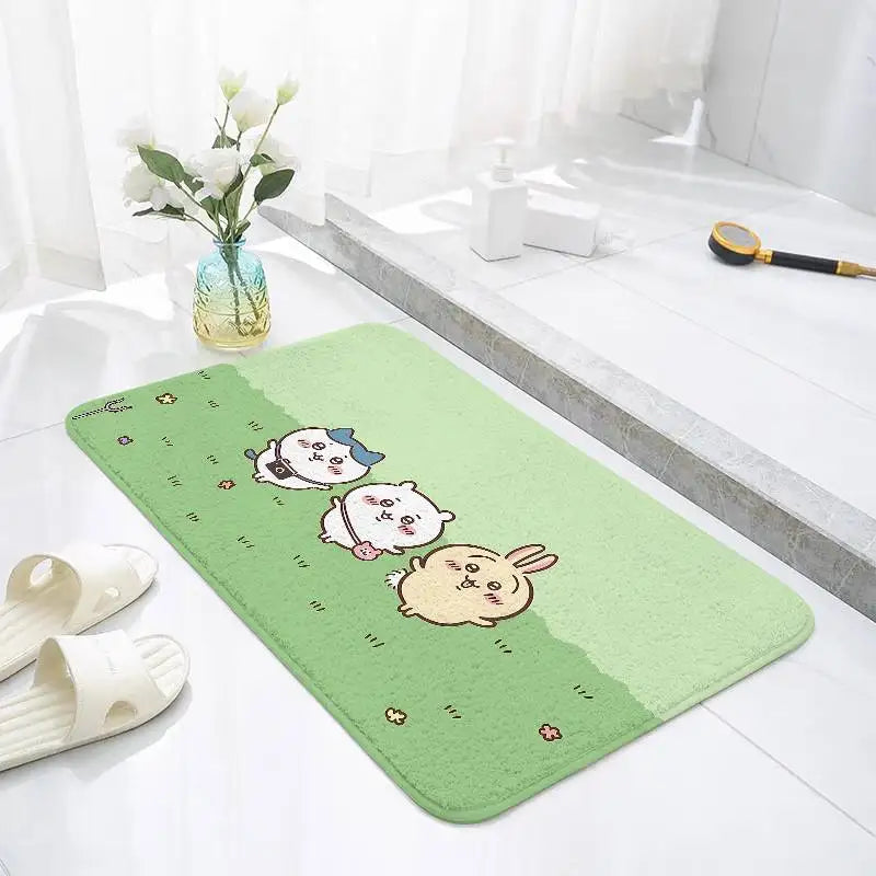 Cartoon-c-chiikawaS Kawaii Floor Mats Home Laundry Rug Carpet For Living Room Decor Lounge Area Anti-slip Mat Entrance Doormat