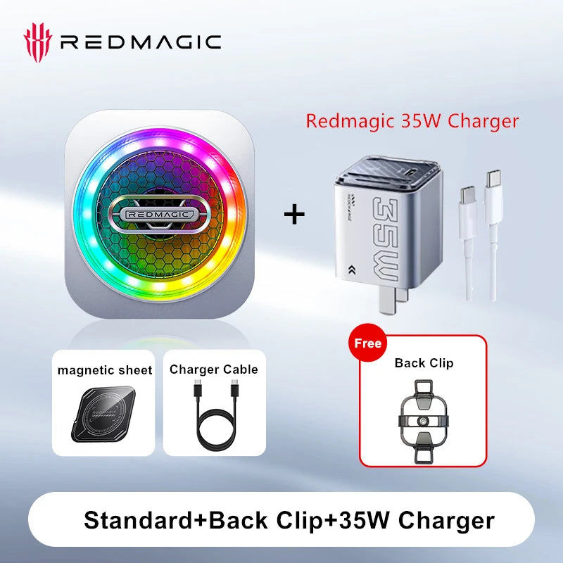 Redmagic Cooler 6 Pro Radiator Magnetic Fan Cooler 30W VC Liquid Cooling RGB LED AI Temperature Control For Tablet Mobile Phone