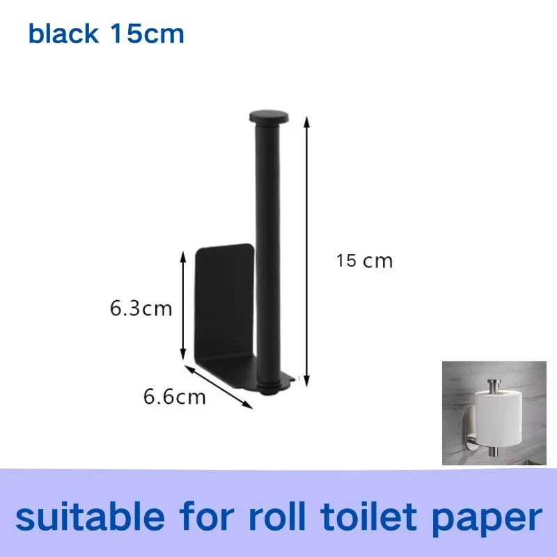 Stainless Steel Paper Towel Holder Self Adhesive Toilet Roll Paper Holder No Punching Kitchen Bathroom Lengthen Storage Rack