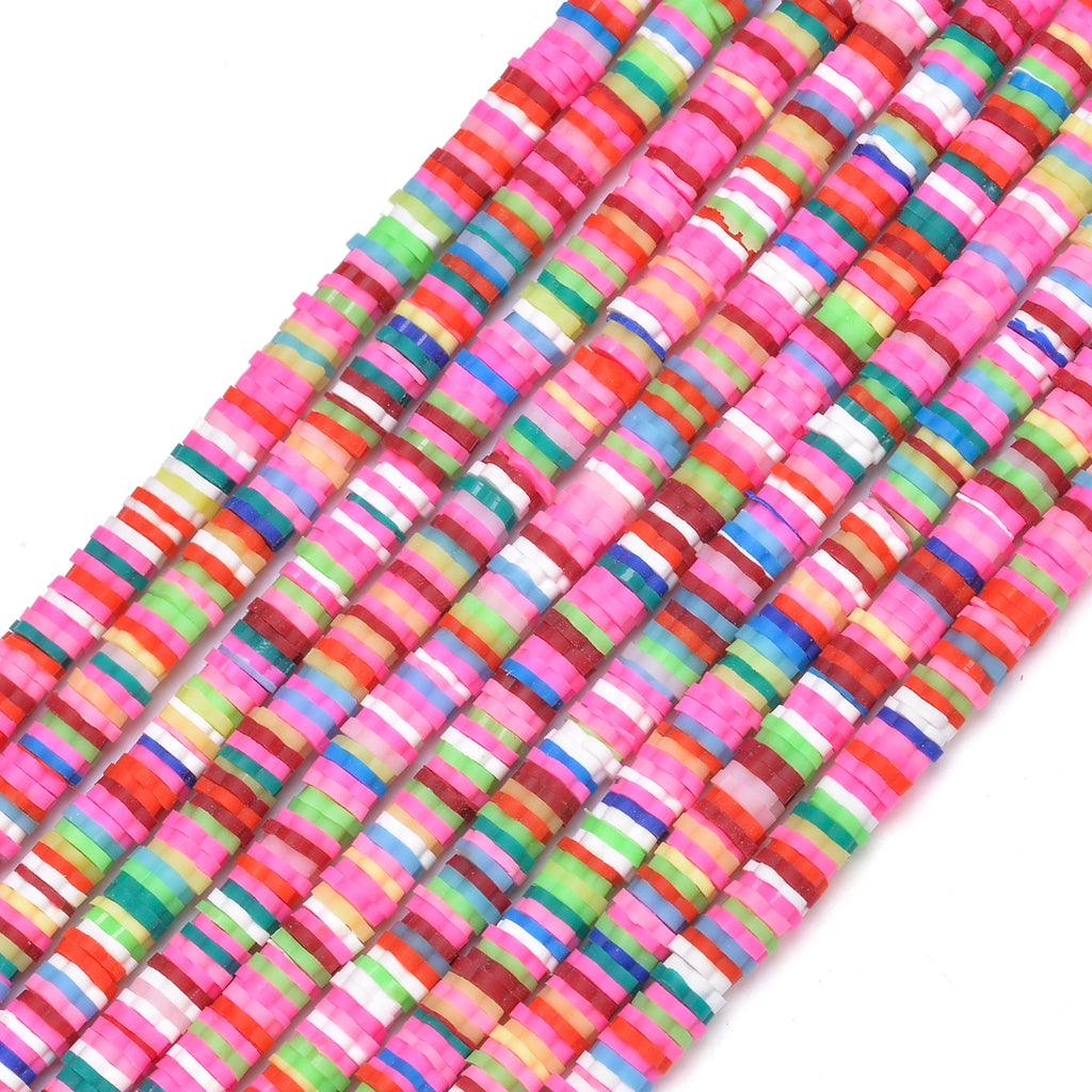 350pcs 6mm Flat Round Polymer Clay Beads Loose Spacer Beads for Jewelry Making DIY Needlework Bracelet Necklace Earrings