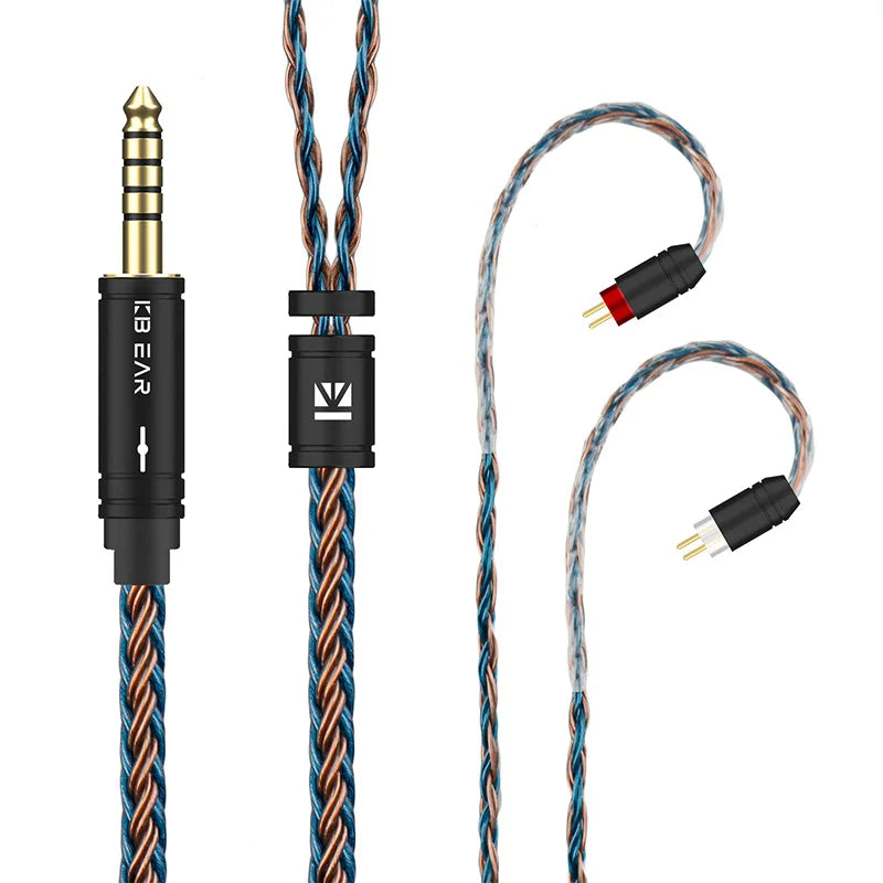 KBEAR ST16 Crystal 16 Cores Upgrade Cable 5N Single Copper Silver-plated 2PIN/MMCX/QDC Earbuds Connector For KS1 Star River Lark
