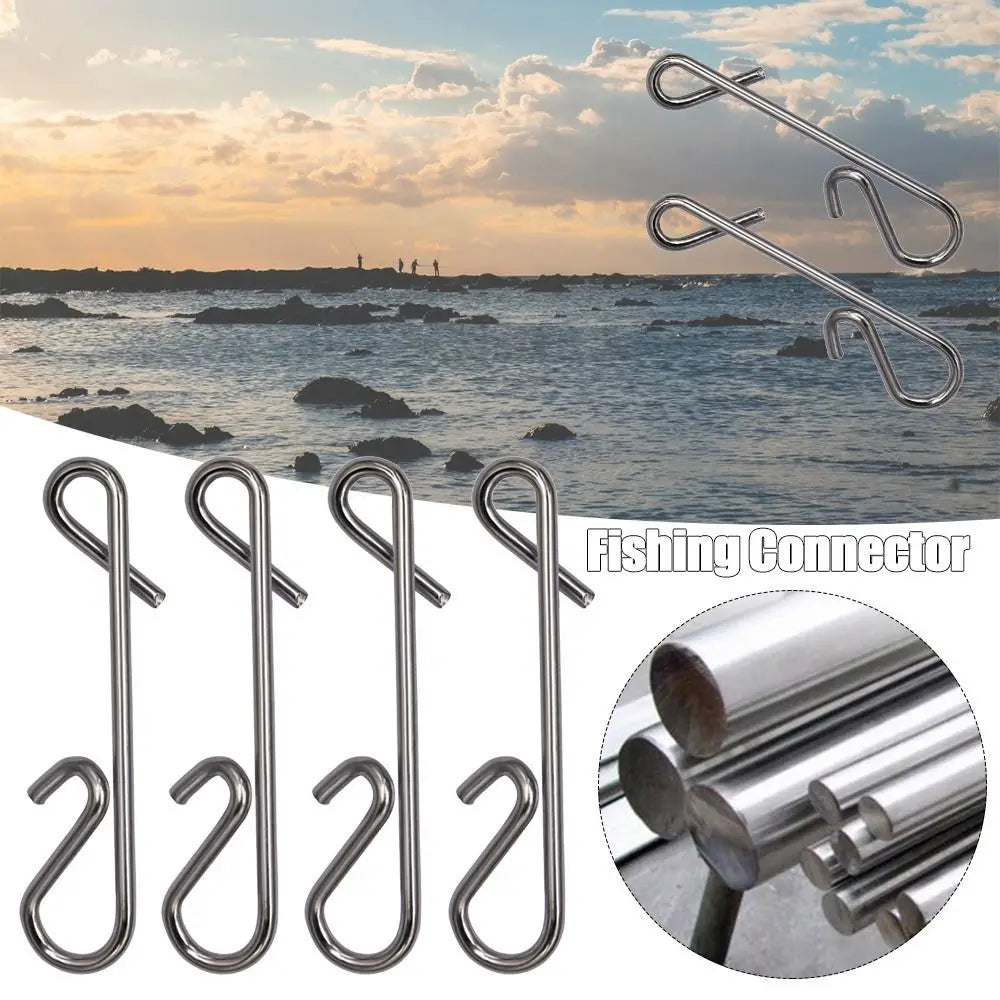 100 Pcs Stainless Steel Fishing Hanging Snap Swivel Lure Connectors Nice Snaps Barrel Swivel Rolling Snap Carp Fishing Tackle