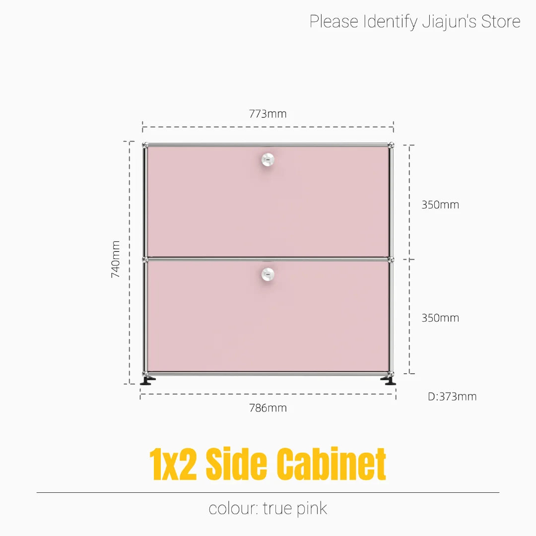 Modern Steel Flip Door Cabinet｜2-Tier Modular Storage Unit｜Custom Color Metal Organizer for Entryway, Living Room or Office