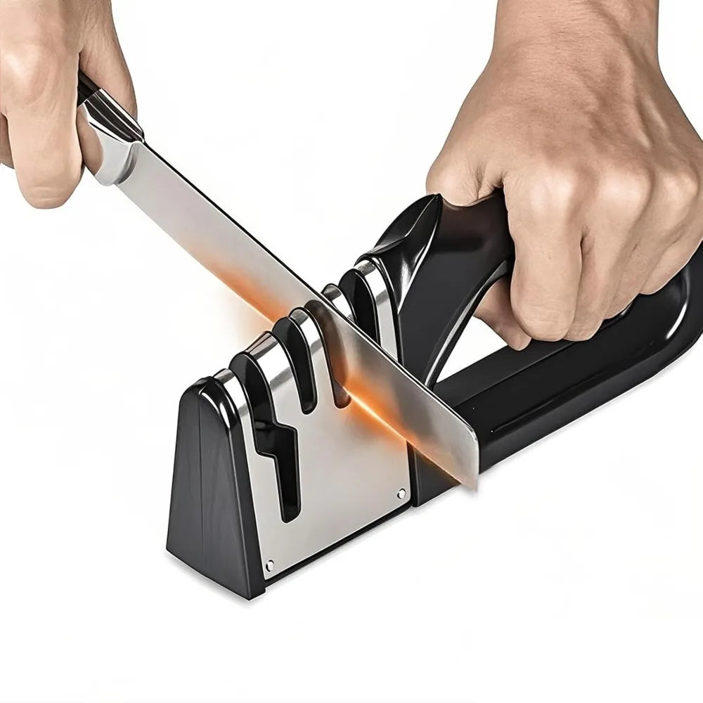 4 in 1 Kitchen Knife Sharpener, Portable Non slip Base Multi function Knife Sharpening Set, Kitchen Gadget Accessories