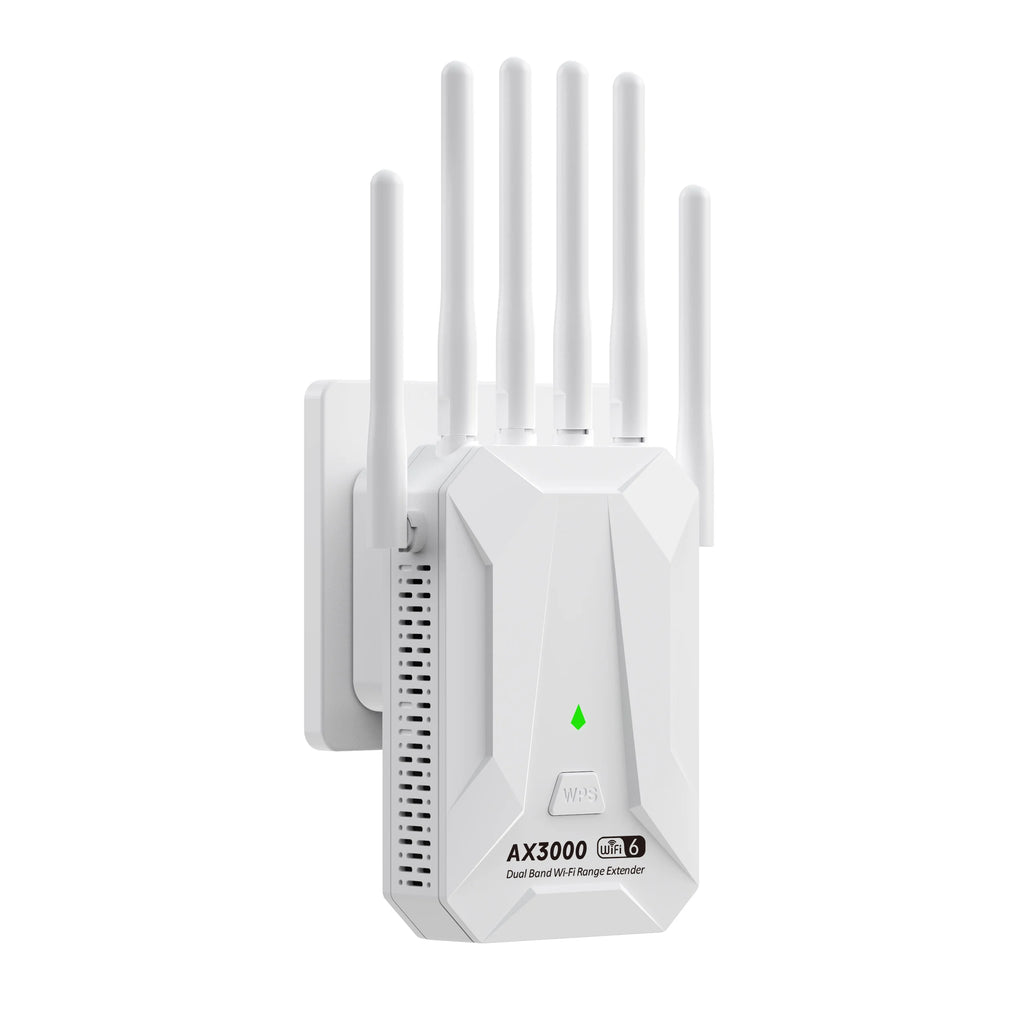 3000Mbps WiFi 6 Repeater WiFi Amplifier Network Expander Router Power Extender Booster 2.4G 5G 6 Antenna for Router Home Office