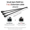 TEUCER 4-pin 1 to 4 Way PWM Fan Splitter Cable Cooled 1 to 2/3/4 Way Tap Sleeve Extension Braided Cable Extension fan connector