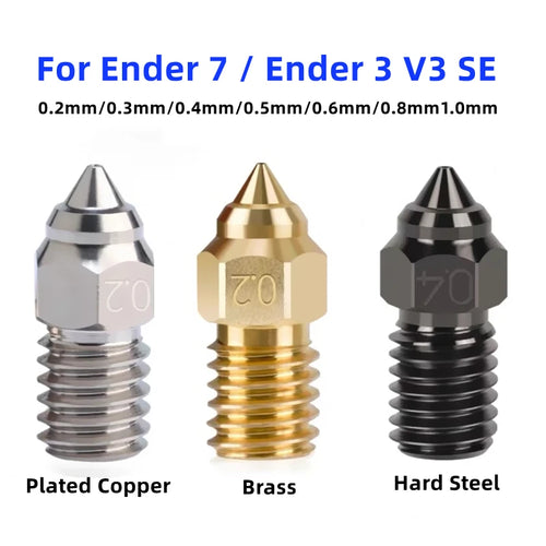 3D Printer High Speed Nozzle For ENDER 7 Spider Ender 3 V3 SE ender 5 S1 0.2 0.4 0.6 0.8 1.0mm 3D Printer Parts Nozzle 3/5/10pcs