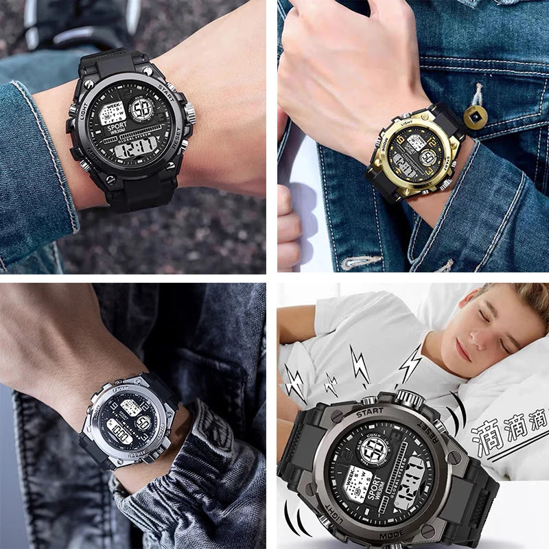 Multifunction Fashion Men's Outdoor Sport Watch Luminous Alarm Clock Men LED Digital Watch Waterproof Electronic Wristwatch