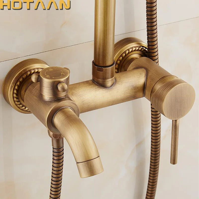 . Antique Bathroom Mixer Bath Tub Copper Mixing Control Valve Wall Mounted Shower Faucet concealed faucet YT-5313-A