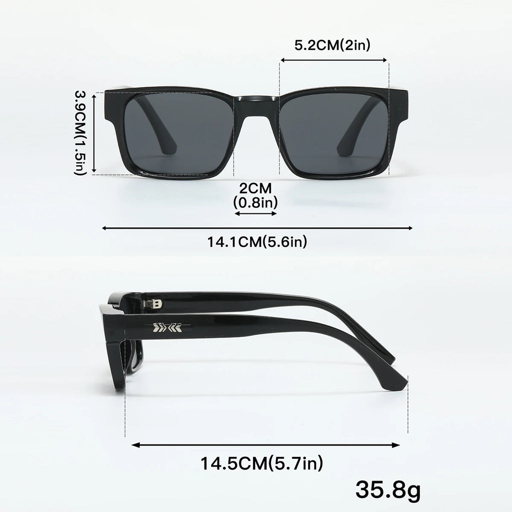 Quality Square Polarized Sunglasses Men Metal Core UV400 Unisex Sun Glasses Travel Hiking Beach Fishing Eyewear