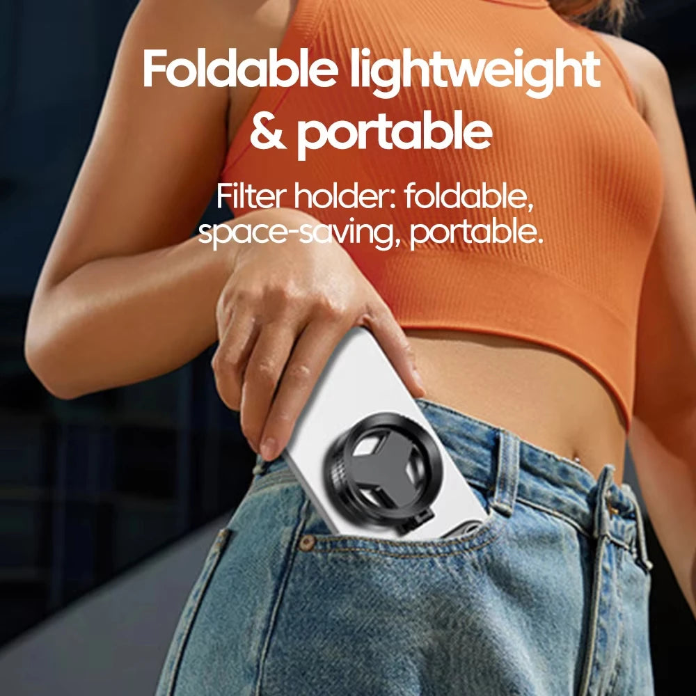 52mm CPL Polarizer Filter Magnetic Holder For iPhone 16 15 14 Pro Max Plus Andriod Smartphone for Vlogging Filter Stand bracket