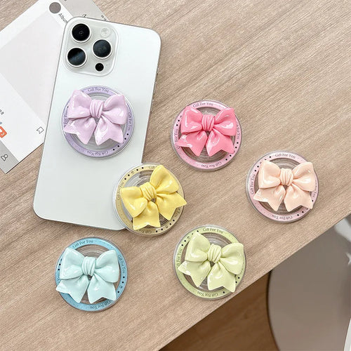 3D Glossy Bowknot GripTok Magnetic Holder Smart Tok Phone Bracket for iPhone Universal Accessories Finger Holder For Magsafe