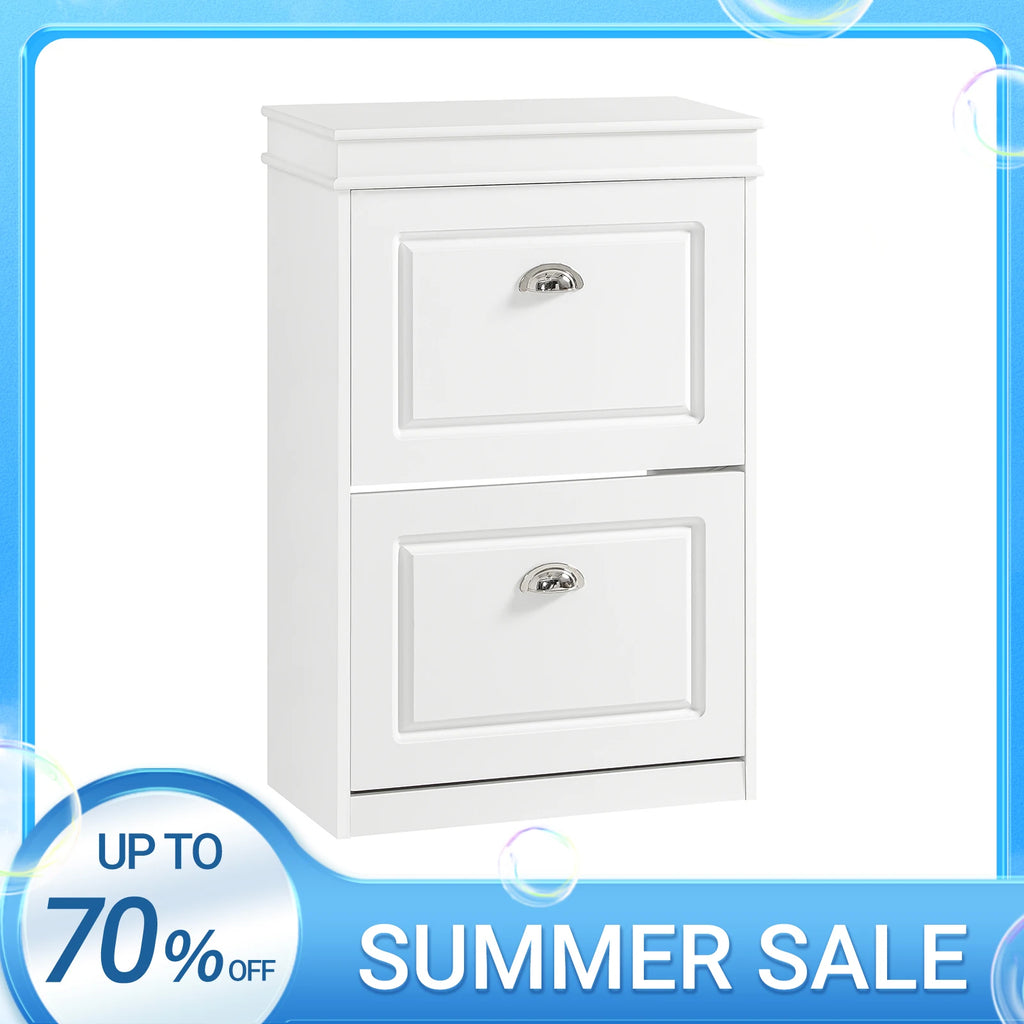 SoBuy FSR78 Shoe dump truck Shoe cabinet with 2 flap shoe rack with 4 shelf surfaces Shoe chest of drawers Shoe shelf
