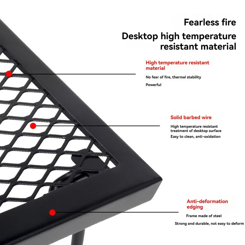 Campfire Grill Grate Heavy Duty Over Fire Camp Grill Foldable Camp Fire Cooking Rack for Camping Barbecues Picnic
