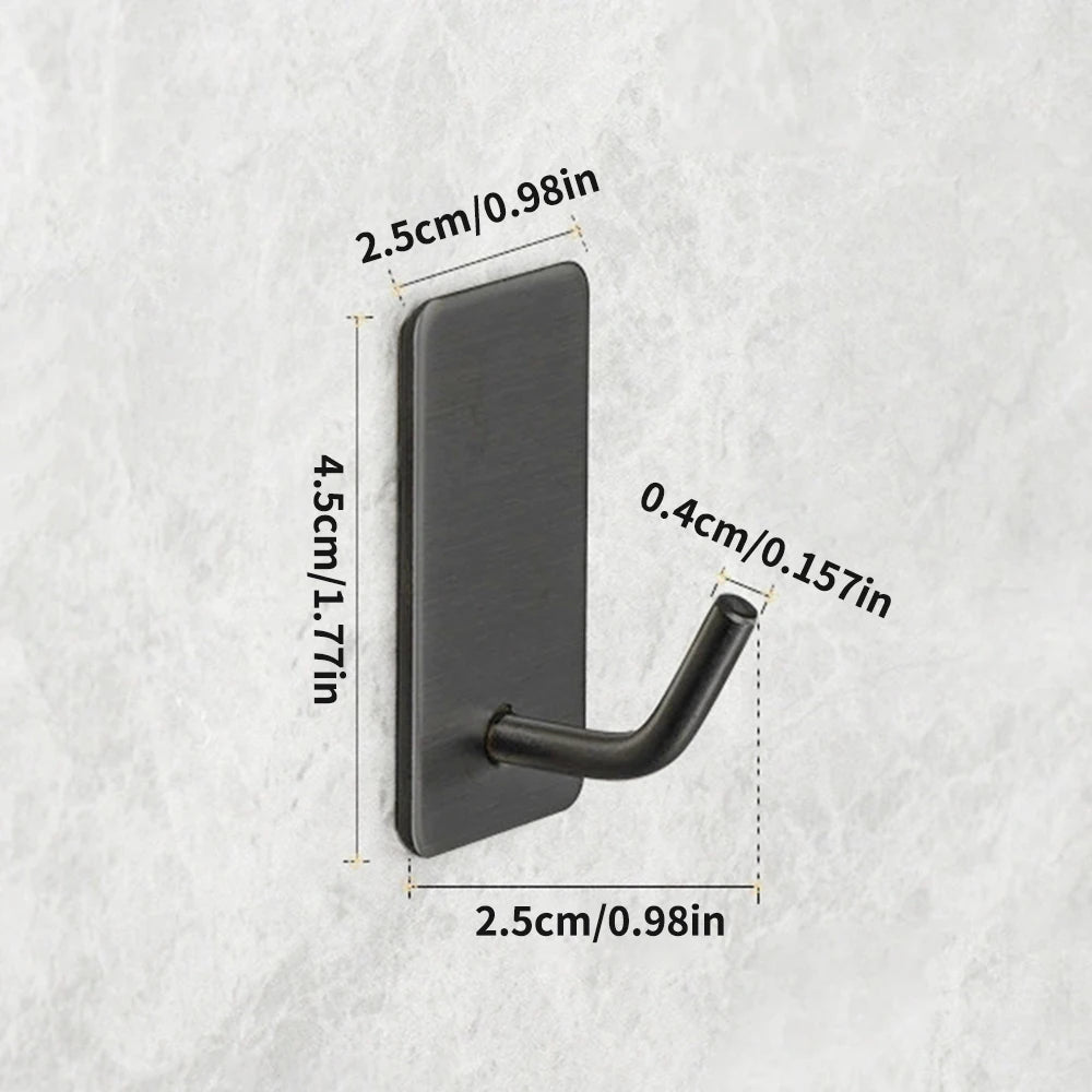 4/8pcs stainless steel small hooks, no drilling, wall mounted, kitchen, bathroom, office key hooks wall hook adhesive wall hooks