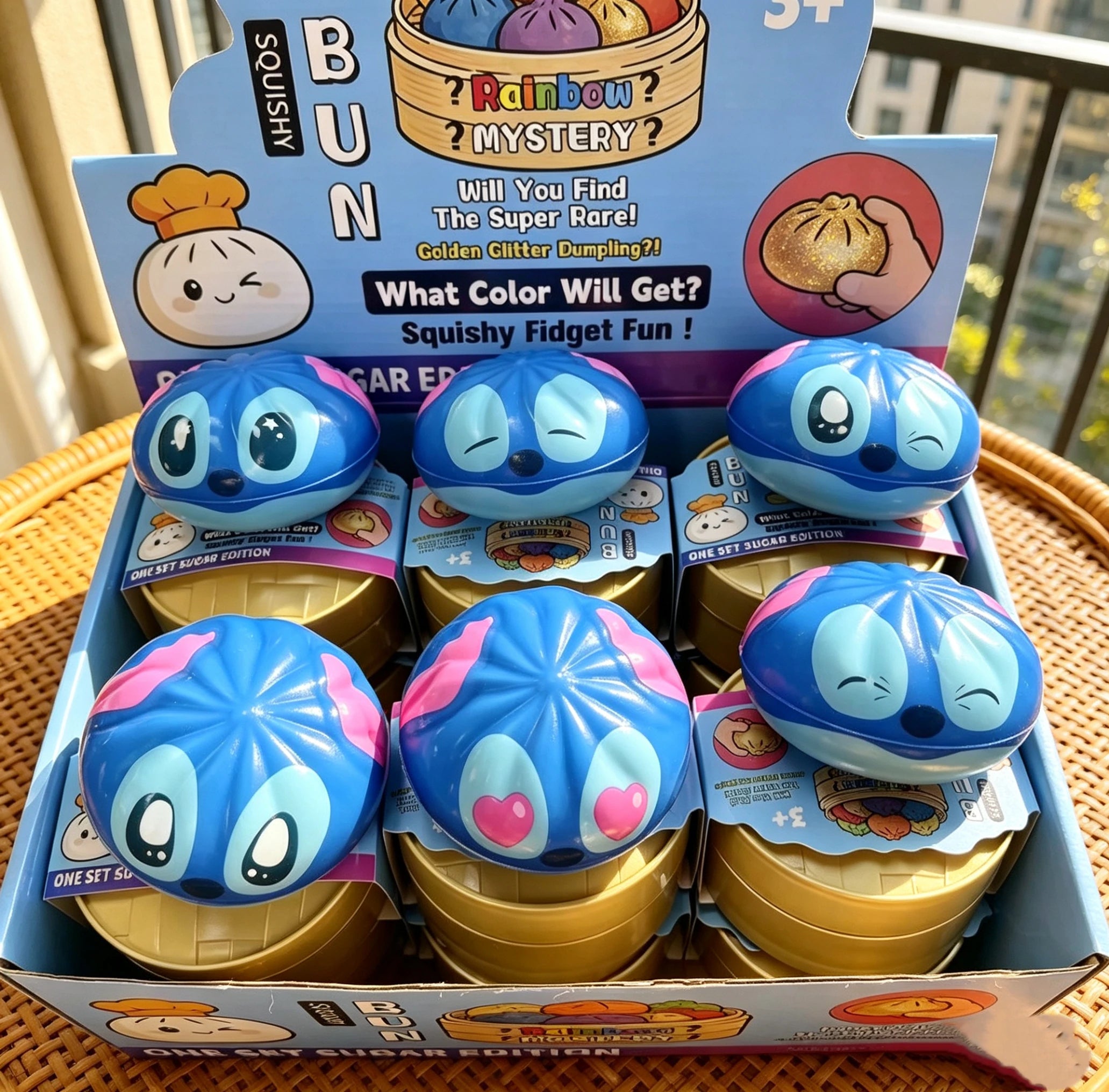 Simulated Soft Stress-Relief Squishy, Stitch Slow-Rebound Cartoon Squishy Toy, Soup Dumpling Blind Box