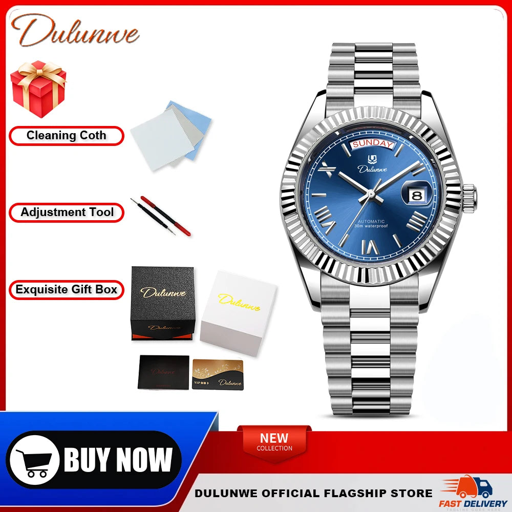 Reloj Hombre Business Style Men Mechanical Wristwatch 41MM Luxury  Automatic Watch For Men Relogios 6075