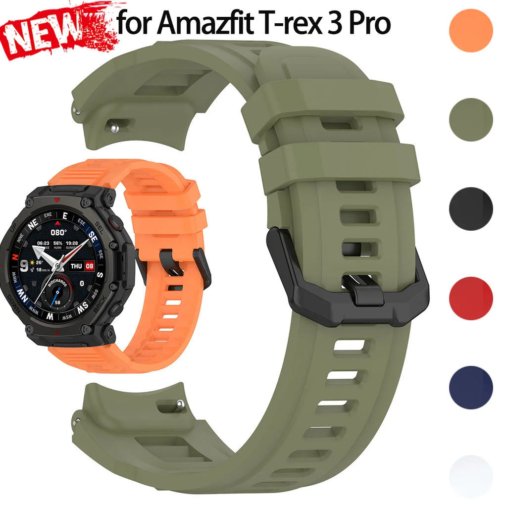 Silicone Band For Huami Amazfit T-rex 3 pro 48mm  Elastic Sport Strap For T-rex3 Pro Smartwatch Bracelet Replacement Accessories