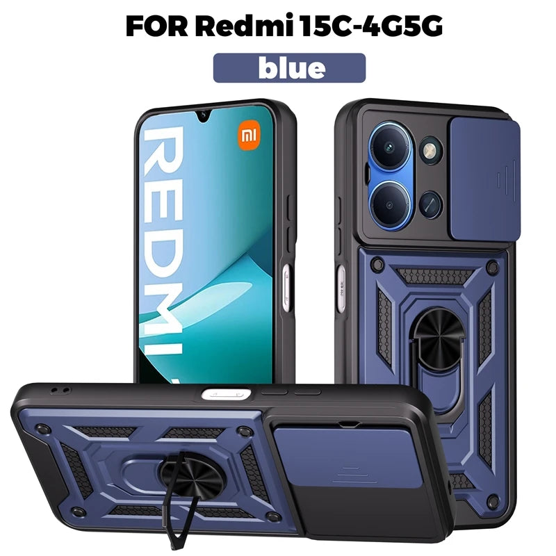 For Xiaomi Redmi 15C 4G 171mm Case Magnetic Holder Ring Armor Shockproof Cases For Redmy 15C 15 C Redmi15C Lens Protector Cover