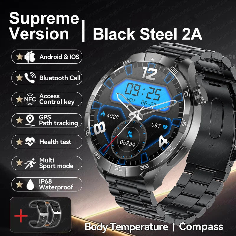 2026 New GH Style GPS Sport Compass SmartWatch Men 1.85" AMOLED HD Screen NFC IP68 Waterproof Bluetooth Call Smartbracelet Woman