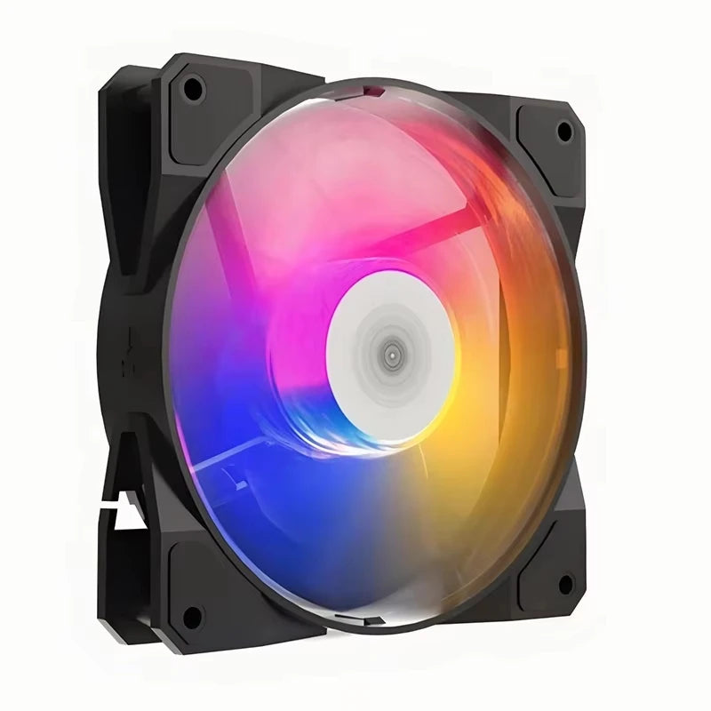 COOLCIRC P16 120mm RGB LED PC Case Fan Rainbow Heatsink 12V 4Pin 12CM CPU Cooler Silent Cooling Fan Low Noise Cooling Ventilador