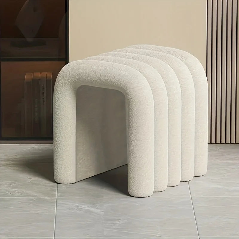 Modern Stool, Luxury Velvet Footrest & Makeup Bench, Versatile Accent Stool for Living Room, Bedroom, Hallway Decor