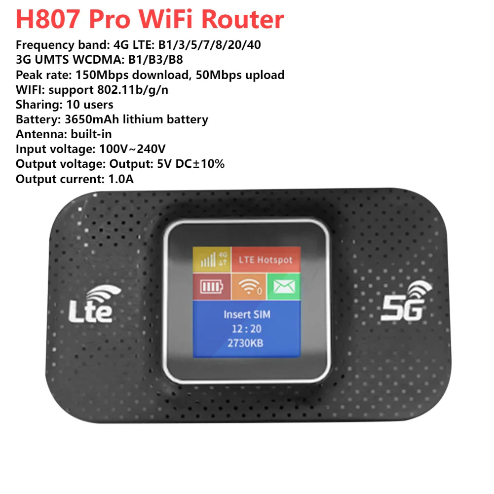 4G LTE USB Modem Dongle 150Mbps Wireless WiFi Router Mobile Broadband SIM Card Pocket Hotspot Home Office Wireless WiFi Adapter