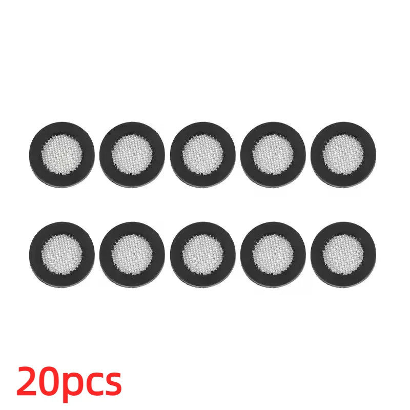 Set of 20 Plastic Faucet Filter Washers with Stainless Steel Mesh - Easy To Install, No Need for Electric Shower Head Washers
