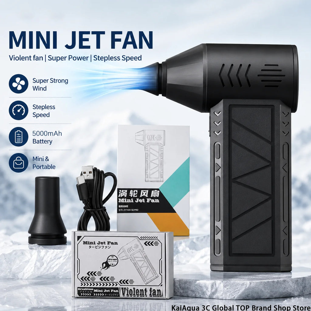 Turbofan 160000RPM High Power Jet Fan Air Duster Motor Variable Speed Dust Blower Brushless Clean Tool Handheld Air Mini Blower