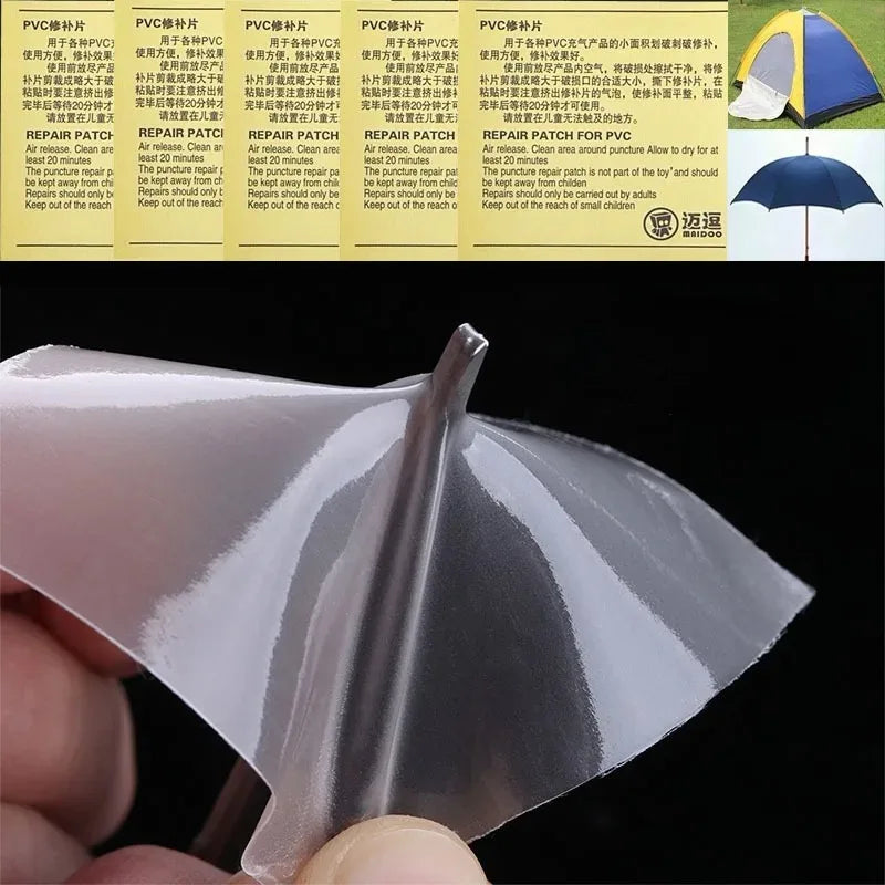 5/10/20pcs Waterproof Transparent Cloth Patches Outdoor Tent  Repair Tape PVC Self Adhesive Nylon Sticker for Repair Patch Tool