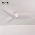 SOVE Ceiling Fan White Low Floor 17cm DC Ceiling Fan With Remote Control Simple Ceiling Fans Without Light 220V